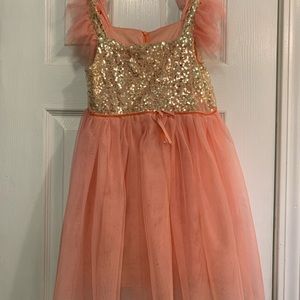 Girls peach seaquin dress